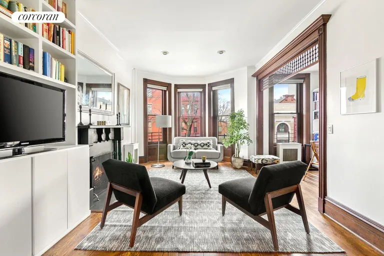 New York City Real Estate | View 1017 8th Avenue, 2 | Living Room with Working Fireplace  | View 2