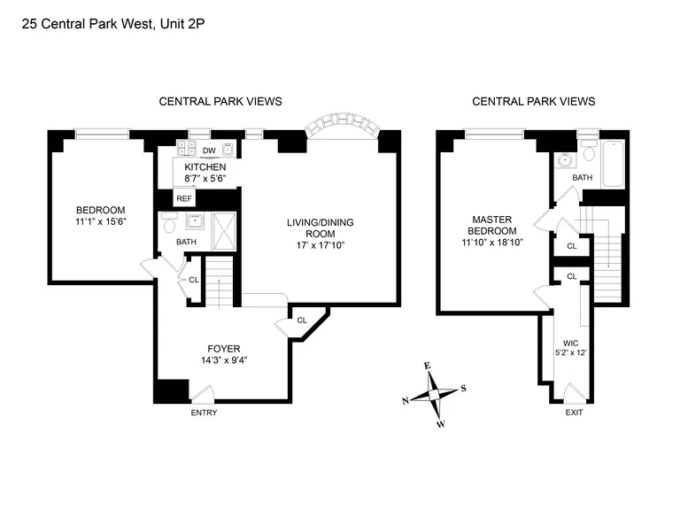 25 Central Park West, 2P | floorplan | View 6