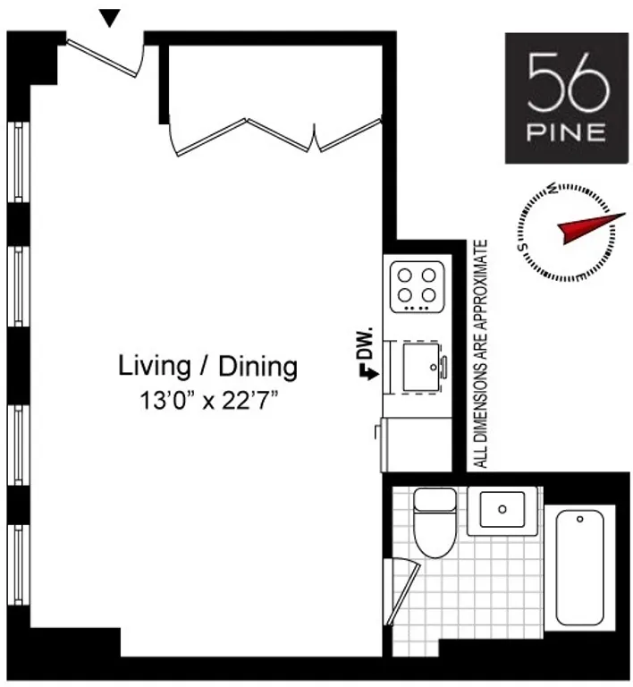 56 Pine Street , 7E | floorplan | View 5