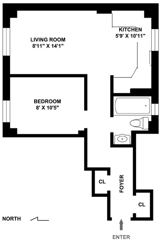 226-230 East 12th Street, 3J | floorplan | View 6