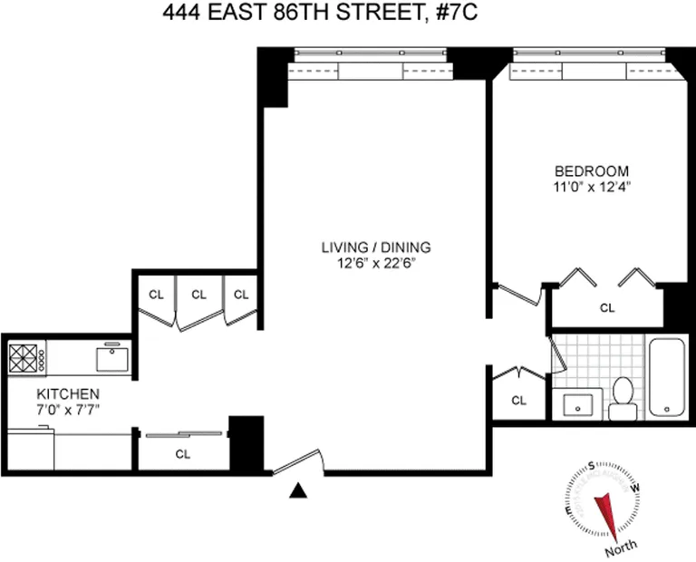 444 East 86th Street, 7C | floorplan | View 5