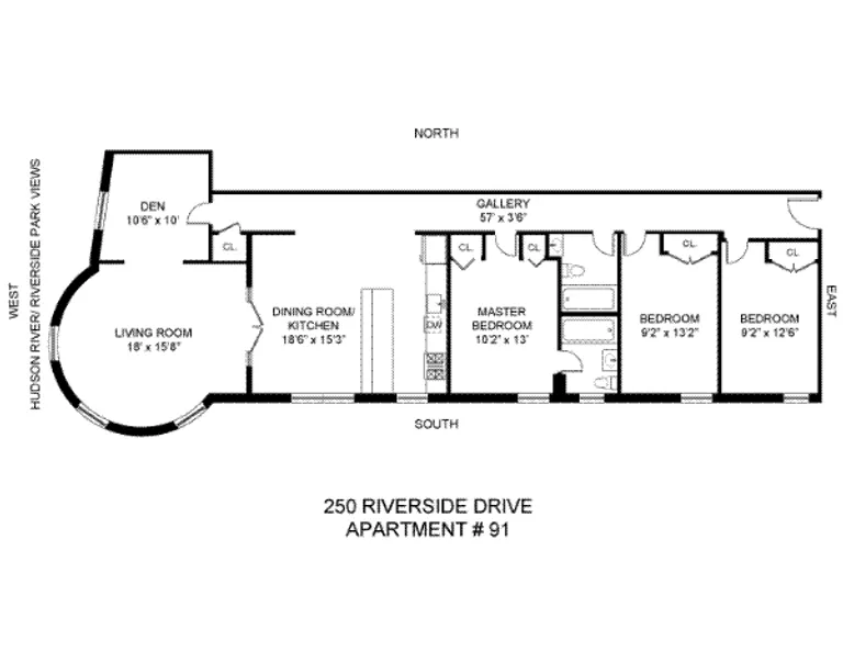 250 Riverside Drive , 91 | floorplan | View 11