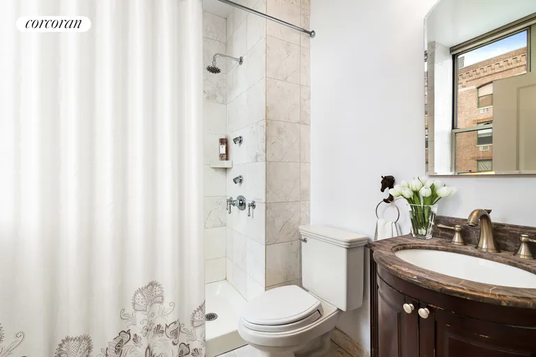 New York City Real Estate | View 444 12th Street, 4E | Marble Master Bathroom | View 7