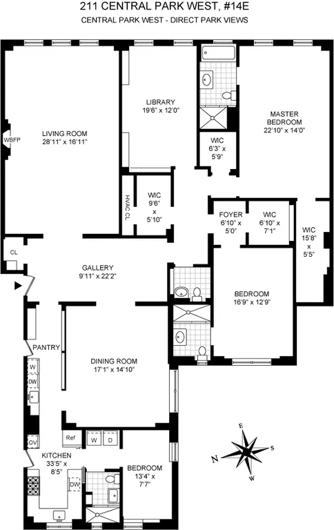 211 Central Park West, 14E | floorplan | View 19