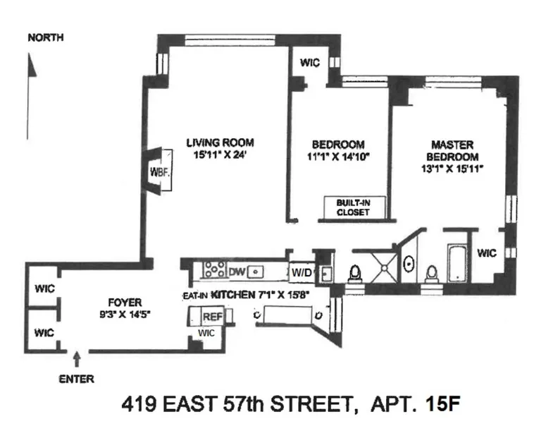 419 East 57th Street, 15F | floorplan | View 7