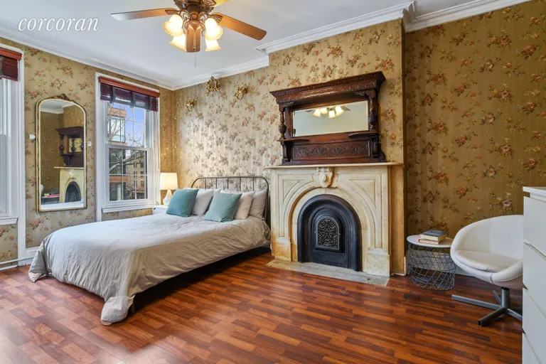 New York City Real Estate | View 240 11th Street | Large front bedroom with beautiful marble mantel | View 7