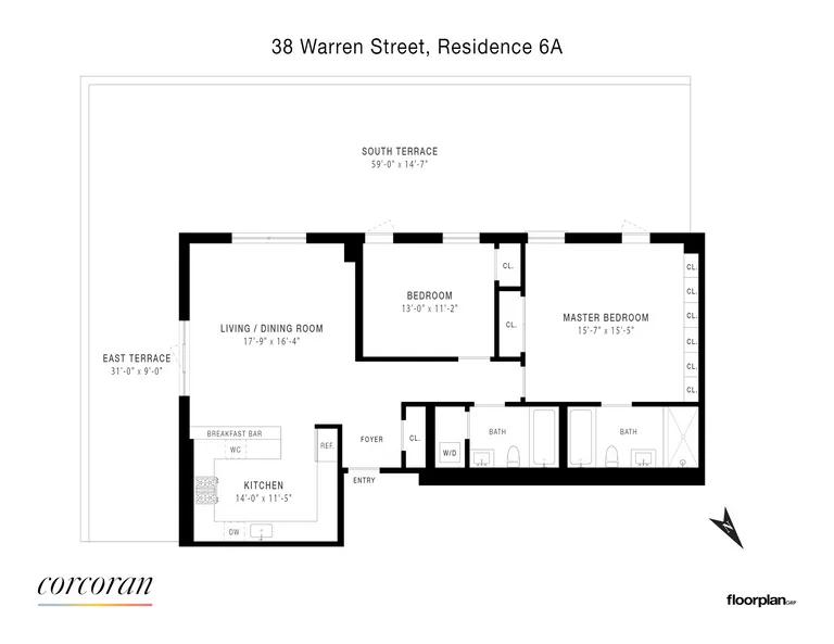 38 Warren Street, 6A | floorplan | View 7