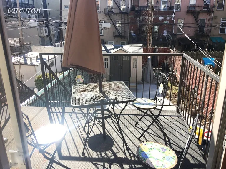 New York City Real Estate | View 92 3rd Place, 1 | Deck from kitchen leading to Garden | View 5