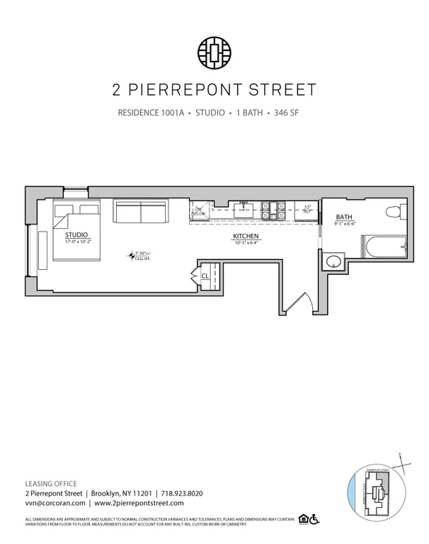 2 Pierrepont Street, 1001A | floorplan | View 4