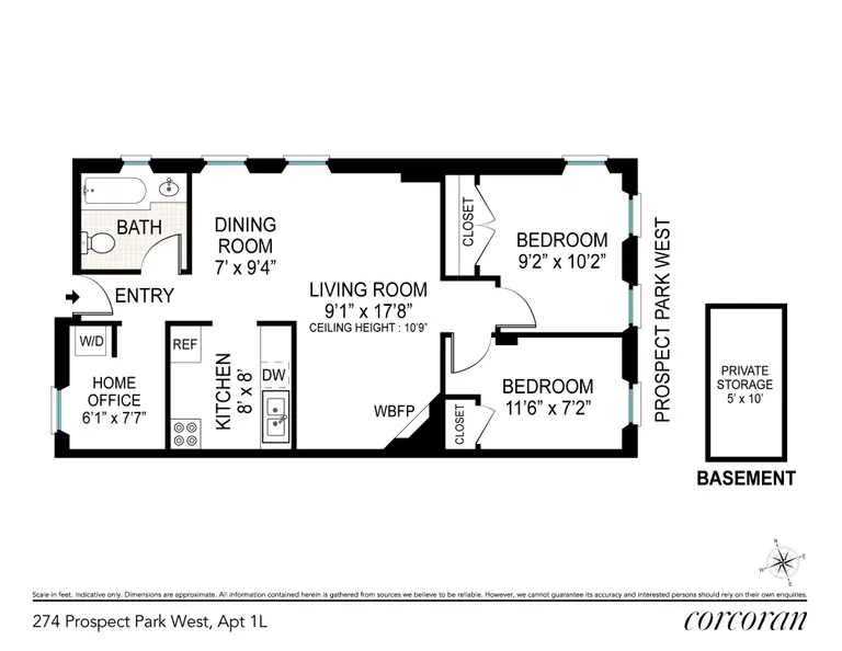 274 Prospect Park West, 1L | floorplan | View 7