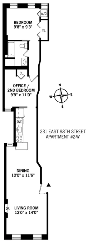 231 East 88th Street, 2W | floorplan | View 7