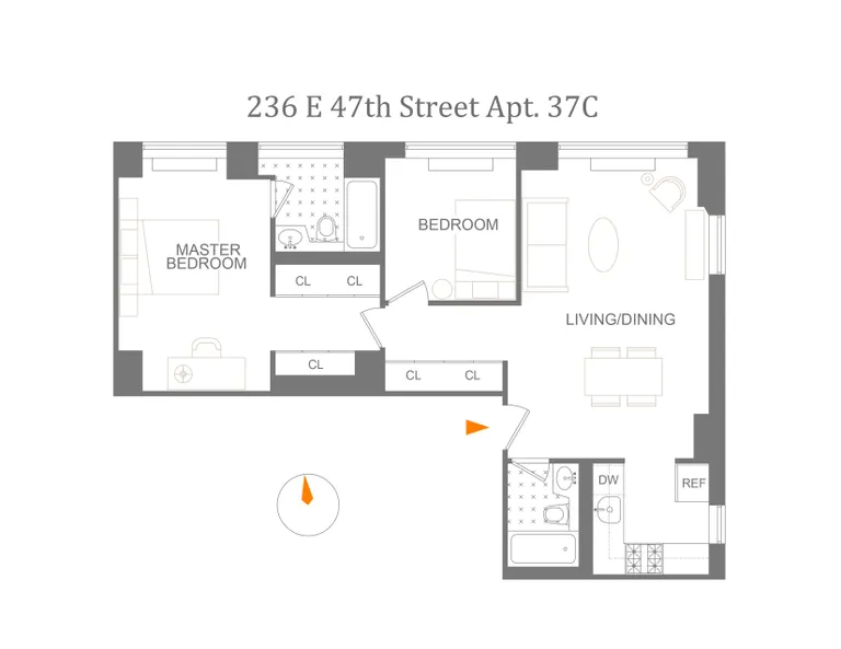 236 East 47th Street, 37C | floorplan | View 6