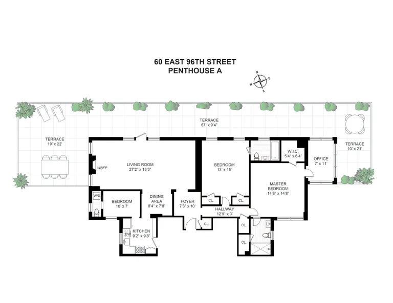 60 East 96th Street, PHA | floorplan | View 10