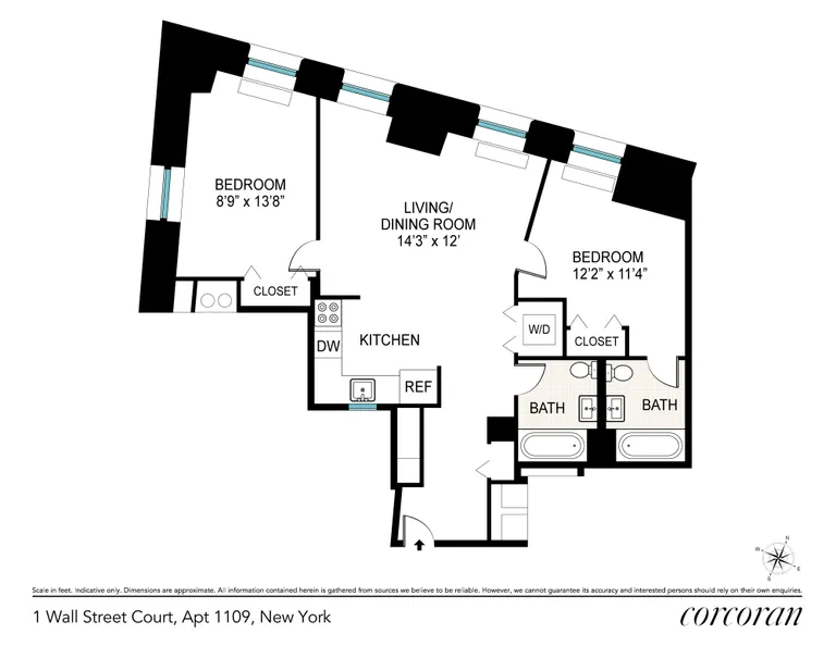 1 Wall Street Court, 1109 | floorplan | View 7