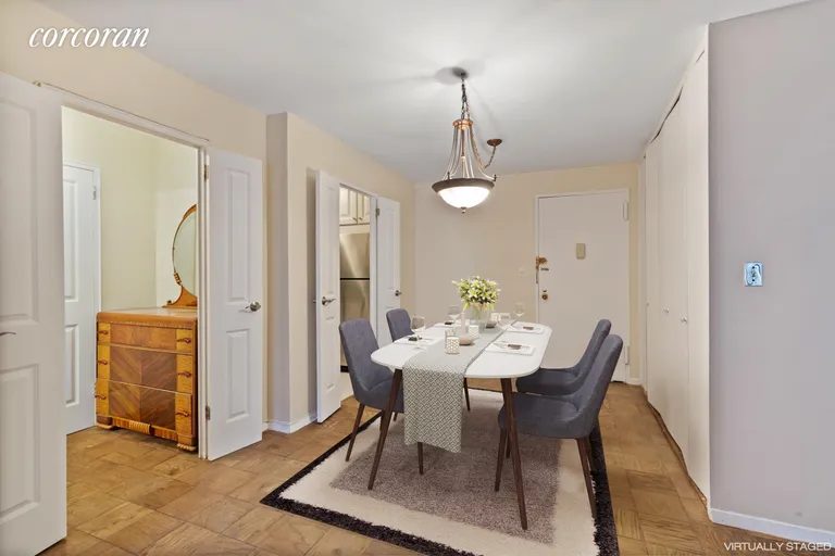 New York City Real Estate | View 305 East 40th Street, 10A | Virtually Staged Dining Area  | View 3
