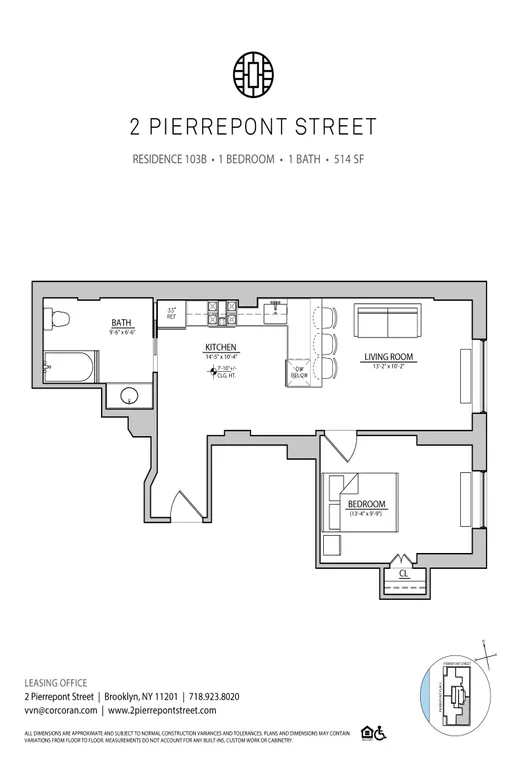 2 Pierrepont Street, 103B | floorplan | View 6