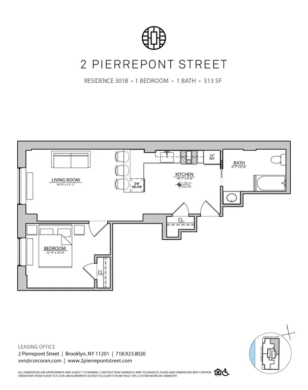 2 Pierrepont Street, 301B | floorplan | View 5