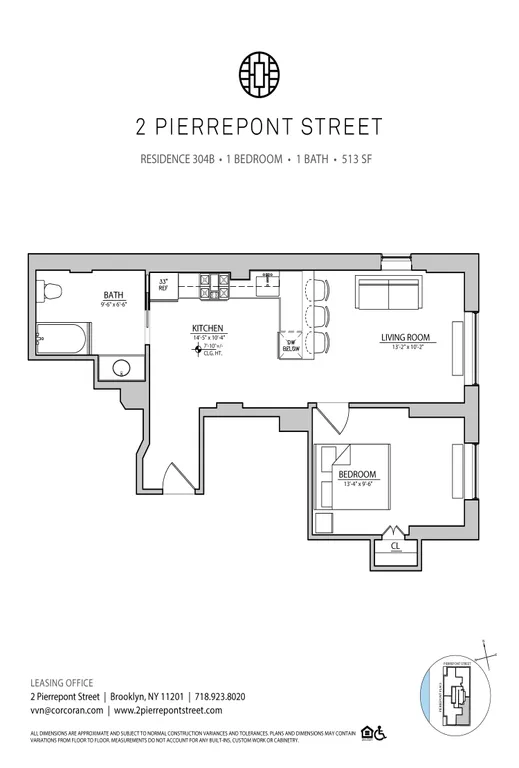 2 Pierrepont Street, 304B | floorplan | View 5