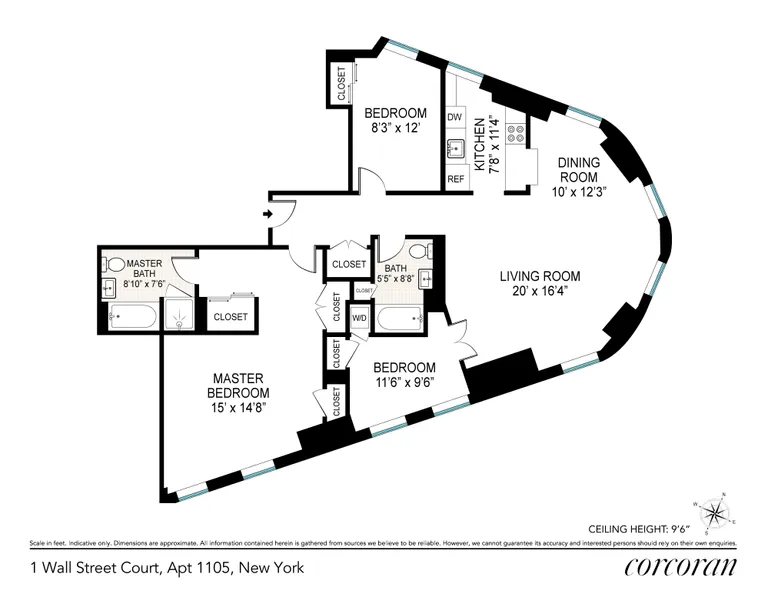 1 Wall Street Court, 1105 | floorplan | View 11