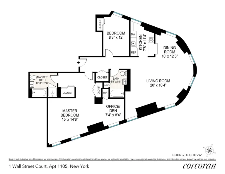 1 Wall Street Court, 1105 | floorplan | View 10