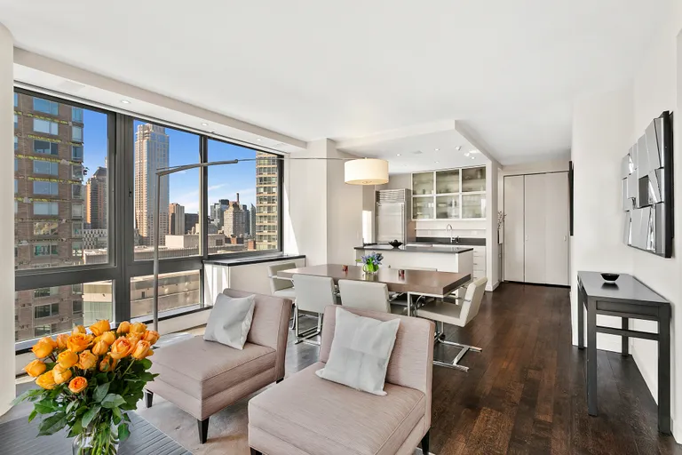 New York City Real Estate | View 111 West 67th Street, 20LM | Living - Dining - Kitchen | View 3