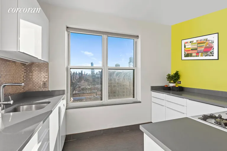 New York City Real Estate | View 200 West 108th Street, 16F | Newly Renovated Kitchen with Southern Exposure | View 2