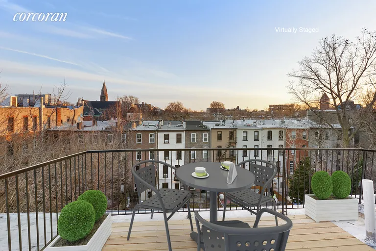 New York City Real Estate | View 362 Hancock Street | Patio right off the kitchen | View 4