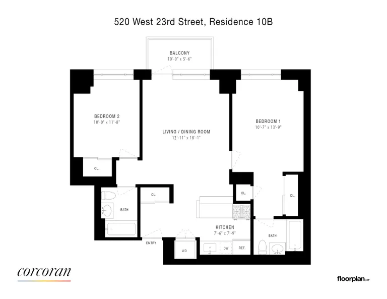 520 West 23rd Street, 10B | floorplan | View 8