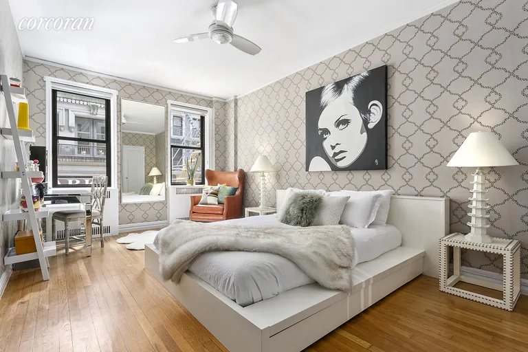 New York City Real Estate | View 225 West 25th Street, 2J | King-sized, South-facing Bedroom | View 5