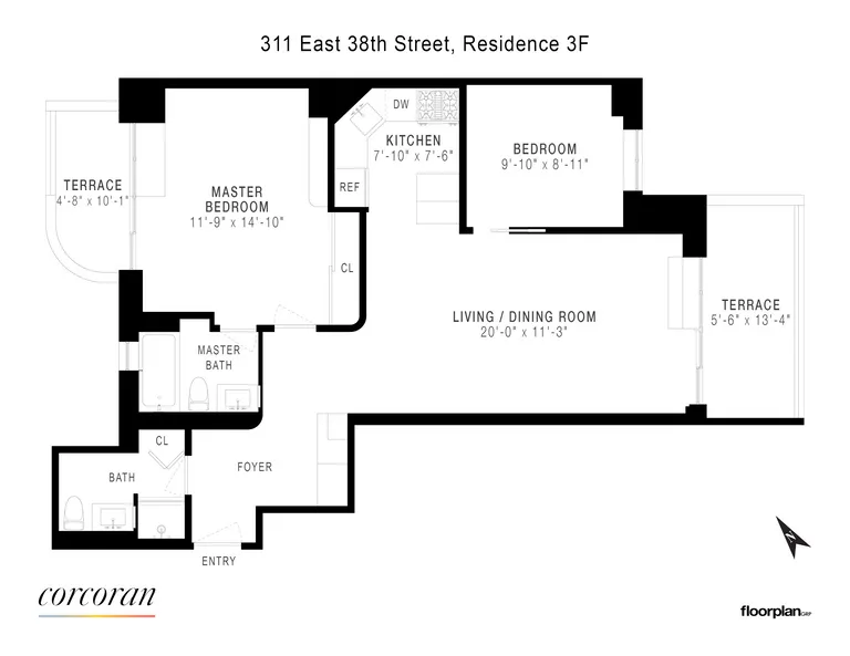 311 East 38th Street, 3F | floorplan | View 7