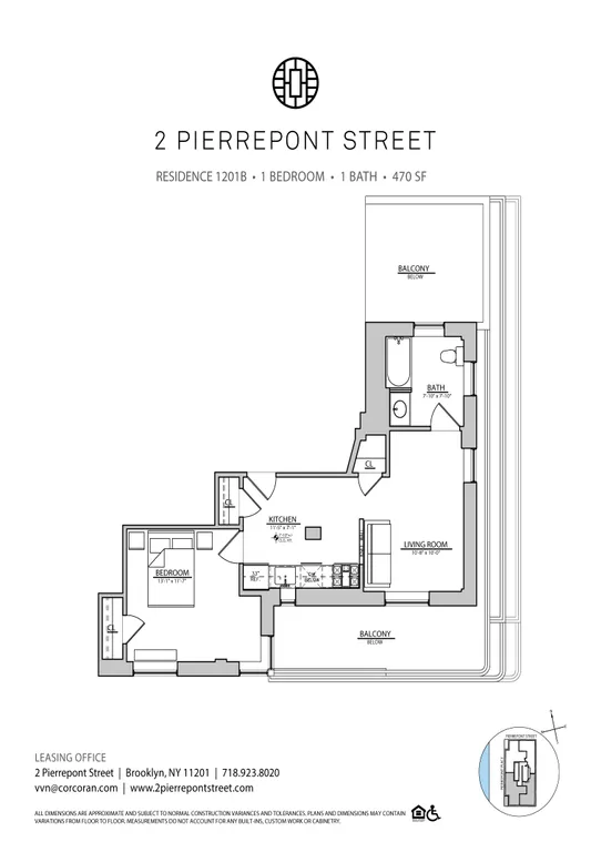 2 Pierrepont Street, 1201B | floorplan | View 5