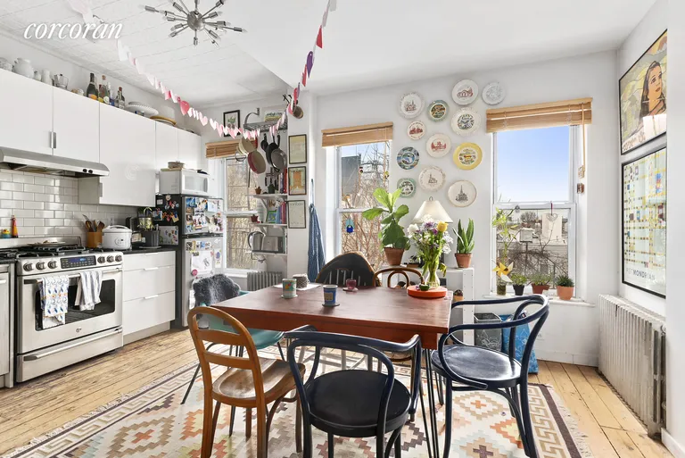 New York City Real Estate | View 192 13th Street | Sun Flooded 3rd Floor 
Open Kitchen/Dining | View 9