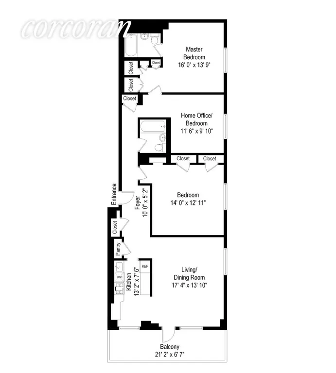 New York City Real Estate | View 549 West 123rd Street, 12F | Floor Plan | View 10