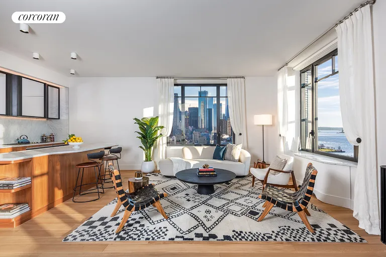 New York City Real Estate | View 110 Charlton Street, 22A | South West Corner Living Room | View 4