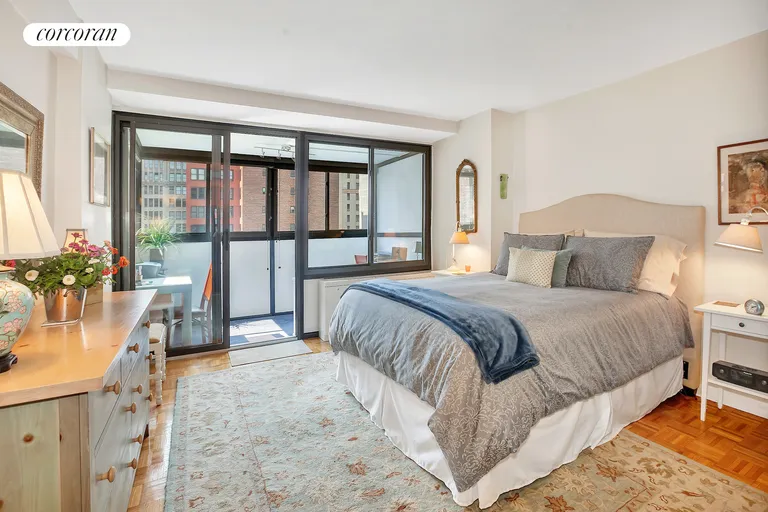 New York City Real Estate | View 142 East 16th Street, 11G | Bedroom leading out to enclosed terrace  | View 2
