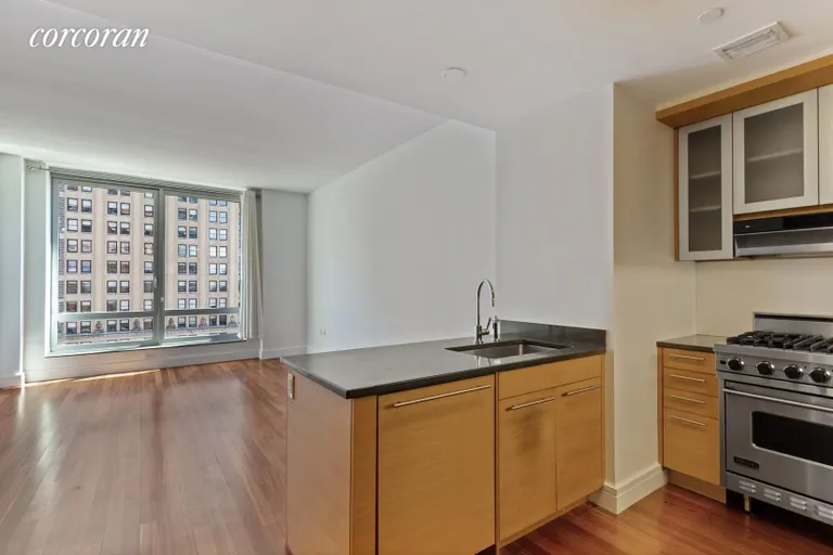 New York City Real Estate | View 30 West Street, 12D | living room/kitchen | View 2
