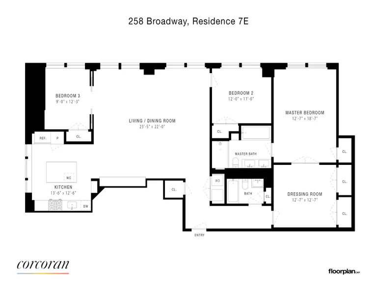 258 Broadway, 7E | floorplan | View 14