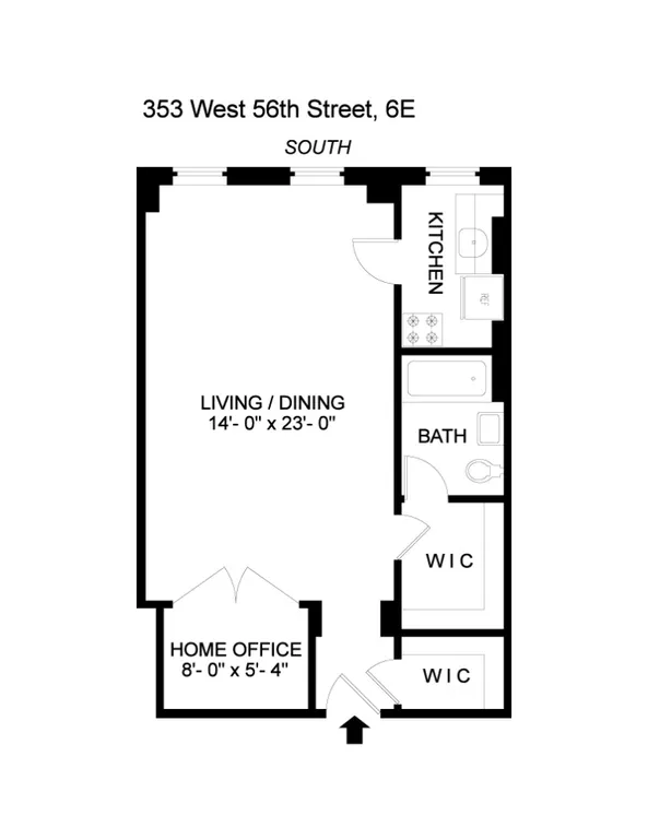 353 West 56th Street, 6E | floorplan | View 5
