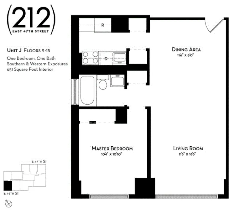 212 East 47th Street, 11J | floorplan | View 5