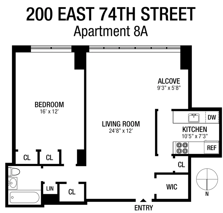200 East 74th Street, 8A | floorplan | View 7
