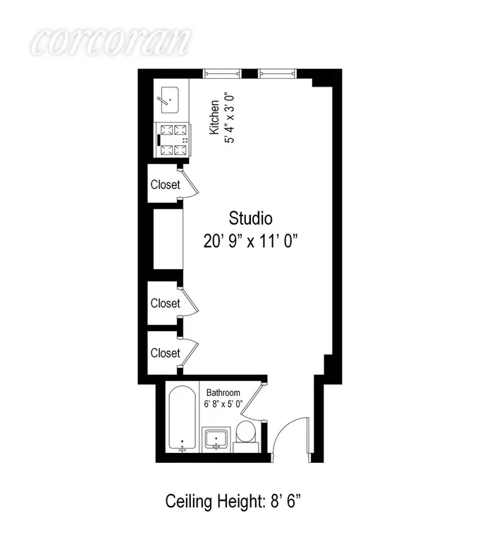 New York City Real Estate | View 45 Tudor City Place, 320 | Floor Plan | View 6