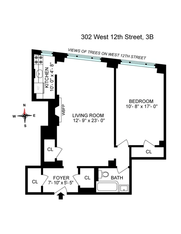 302 West 12th Street, 3B | floorplan | View 7