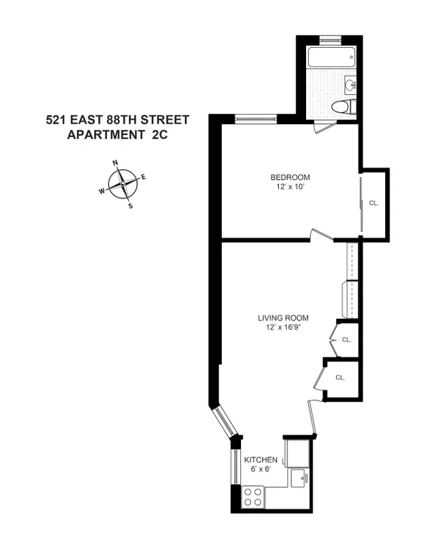521 East 88th Street, 2C | floorplan | View 7