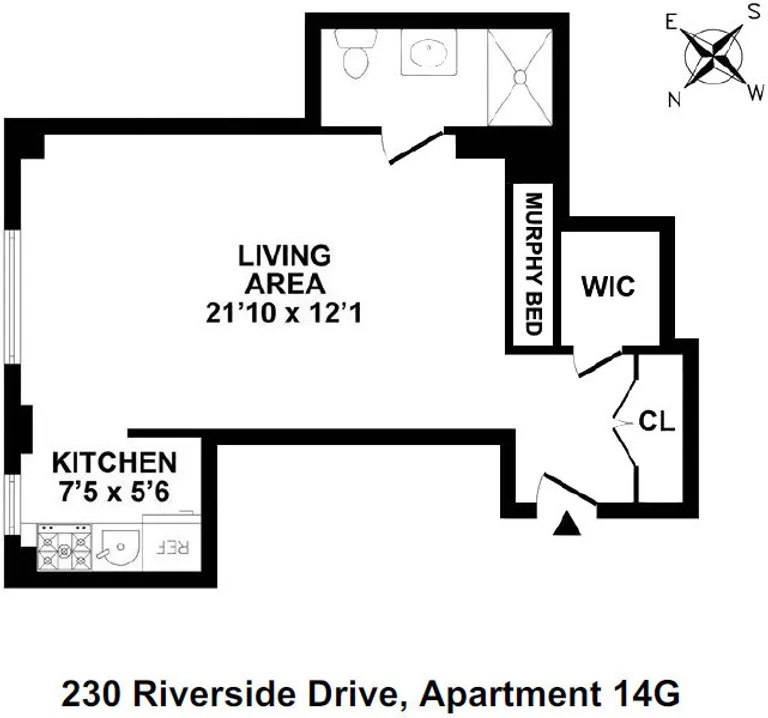230 Riverside Drive, 14G | floorplan | View 7