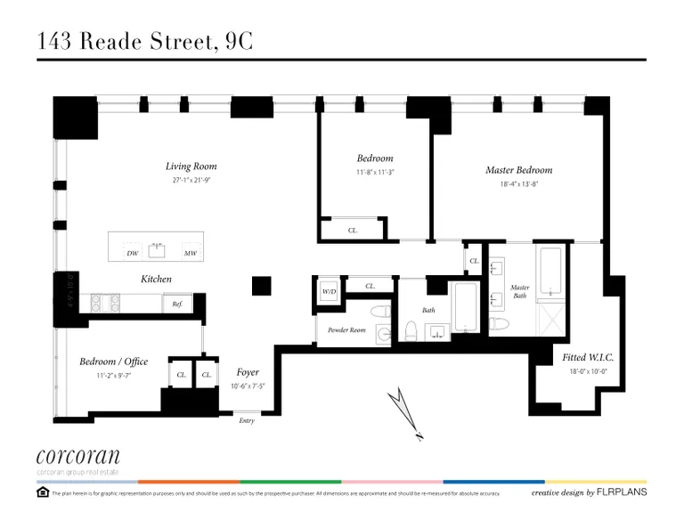 143 Reade Street, 9C | floorplan | View 7