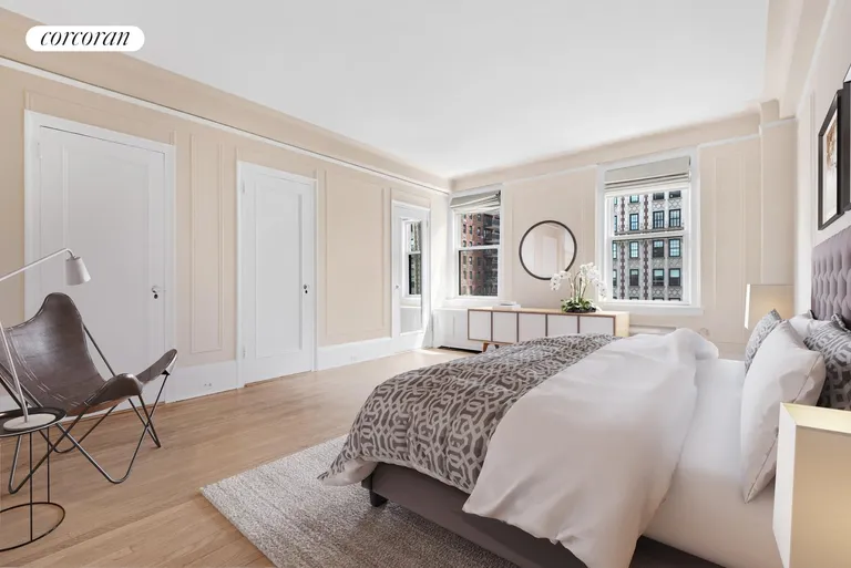 New York City Real Estate | View 1192 Park Avenue, 8B | Virtually staged large MB overlooking Park Avenue | View 12