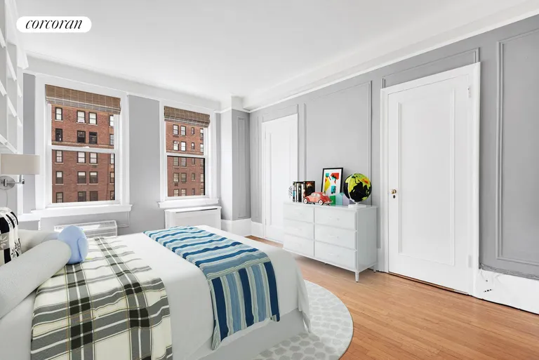 New York City Real Estate | View 1192 Park Avenue, 8B | Virtually staged 2nd bedroom overlooking Park Ave | View 16