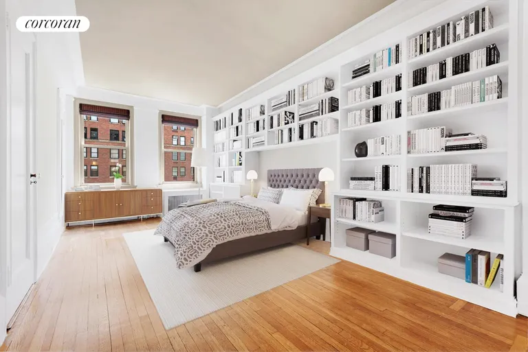 New York City Real Estate | View 1192 Park Avenue, 8B | Virtually staged library/ 3rd bedroom | View 18