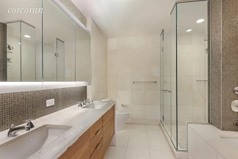 New York City Real Estate | View 70 Little West Street, 29E | Master Bathroom | View 10