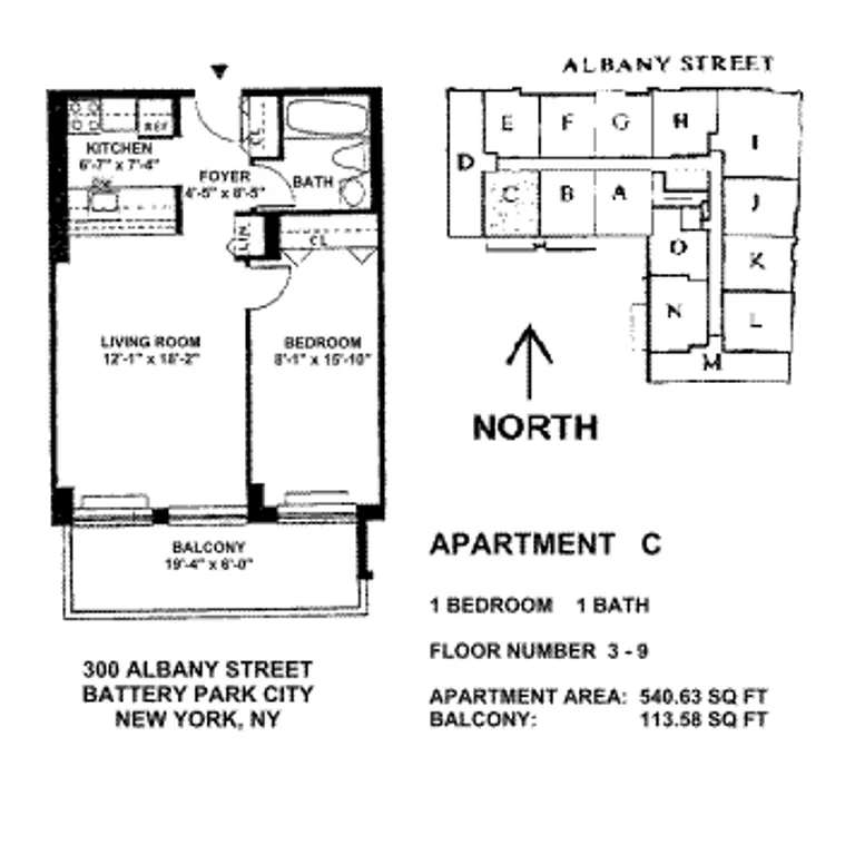 300 Albany Street, 4C | floorplan | View 9